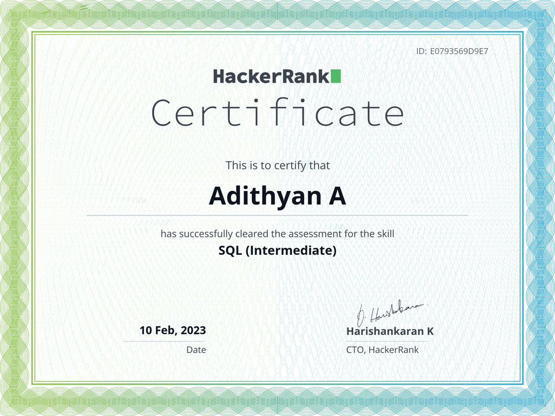 SQL - Intermediate